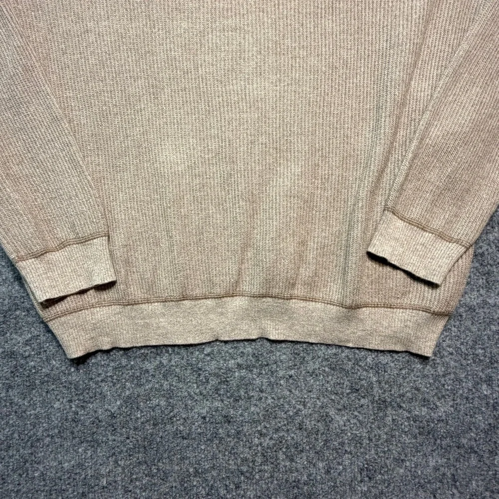 Tommy Bahama‎ Sweater XL Tan Ribbed Knit V-Neck Cotton Pullover
